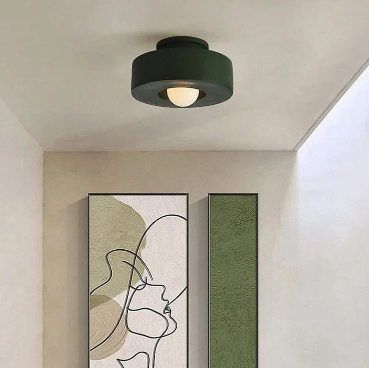 Plafonnier Cylindre Tissu Bordeaux Minimaliste Design Moderne - Salle de Bain Salon Chambre — Deneb
