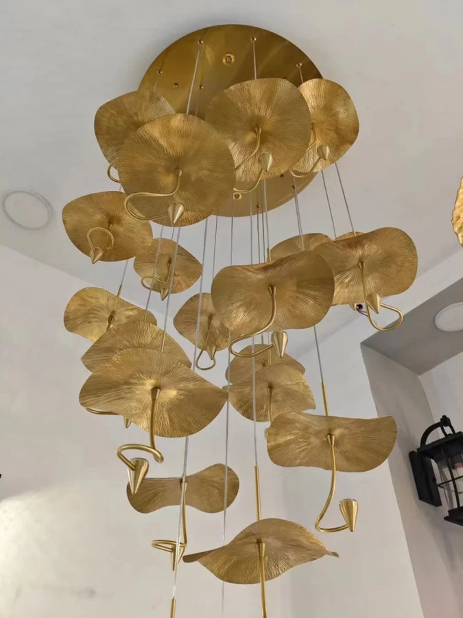 Nora Pétales Métal Doré Contemporain