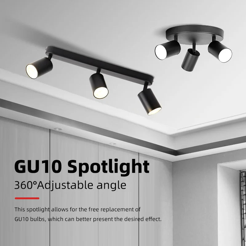 Suspension Rail Cylindres Acier Noir Mat Minimaliste Design - Chambre Salon Cuisine — Réglette