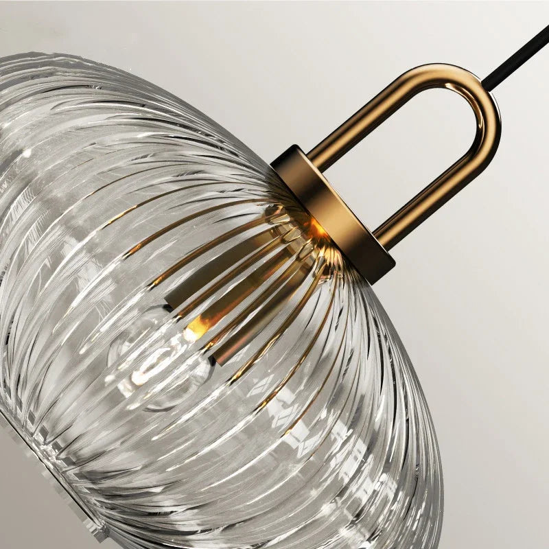 Dag Cylindre Verre Strié et Laiton Doré