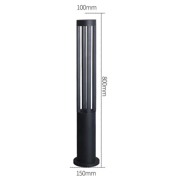 Lampadaire Cylindre Métal Noir Minimaliste Design - Salon Bureau Chambre — Torre