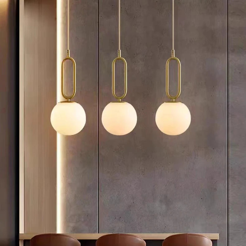 Suspension Dôme Bois Naturel et Métal Bicolore Nordique Design - Cuisine Chambre Salon — Positano