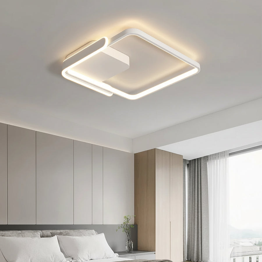 Plafonnier Anneau Métal Blanc Minimaliste Épuré Design Moderne - Salle de Bain Salon Chambre — Xenon