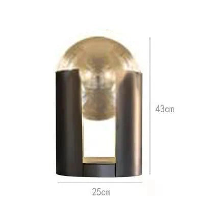 Lampadaire Cylindre Métal Noir et Verre Ambré - Salon Bureau Chambre — Prisme