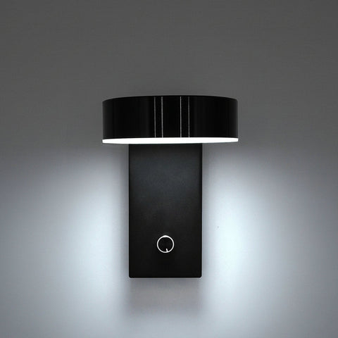 Applique Murale Rectangle Métal Noir Mat Minimaliste Design Moderne Noire - Chambre Salle de Bain Salon — Porphyre