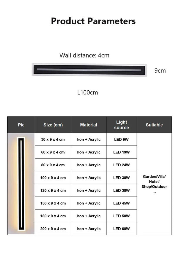Rectangle Aluminium Noir et Blanc Minimaliste — Lumio