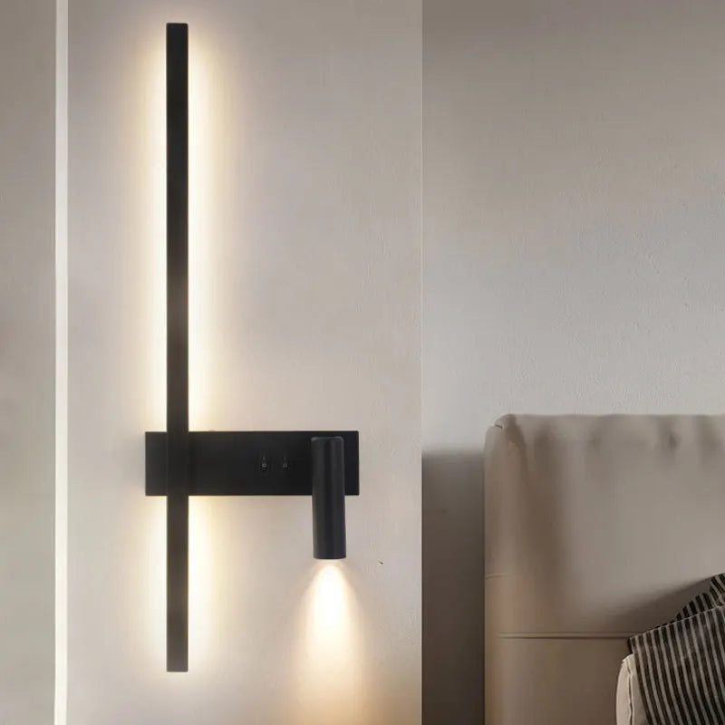 Applique Murale Cylindre Métal Noir Minimaliste Design Moderne Noire - Chambre Salle de Bain Salon — Lolanthe