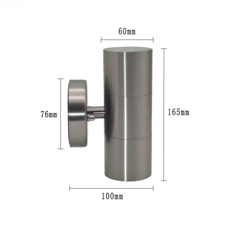 Applique Murale Cylindre Acier Brossé Épuré Design Moderne - Chambre Salle de Bain Salon — Octis