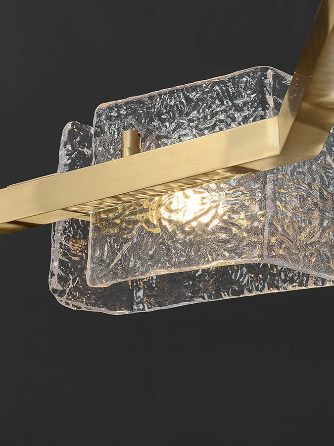 Bruges Anneau Verre Texturé et Laiton Doré