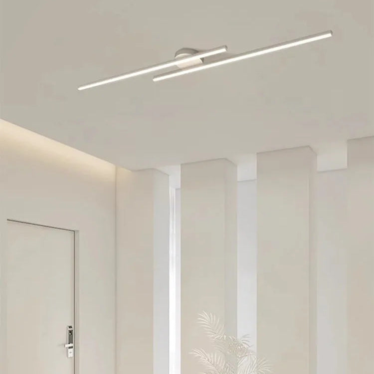 Plafonnier Linéaire Métal Noir Minimaliste Design Moderne - Salle de Bain Salon Chambre — Aase