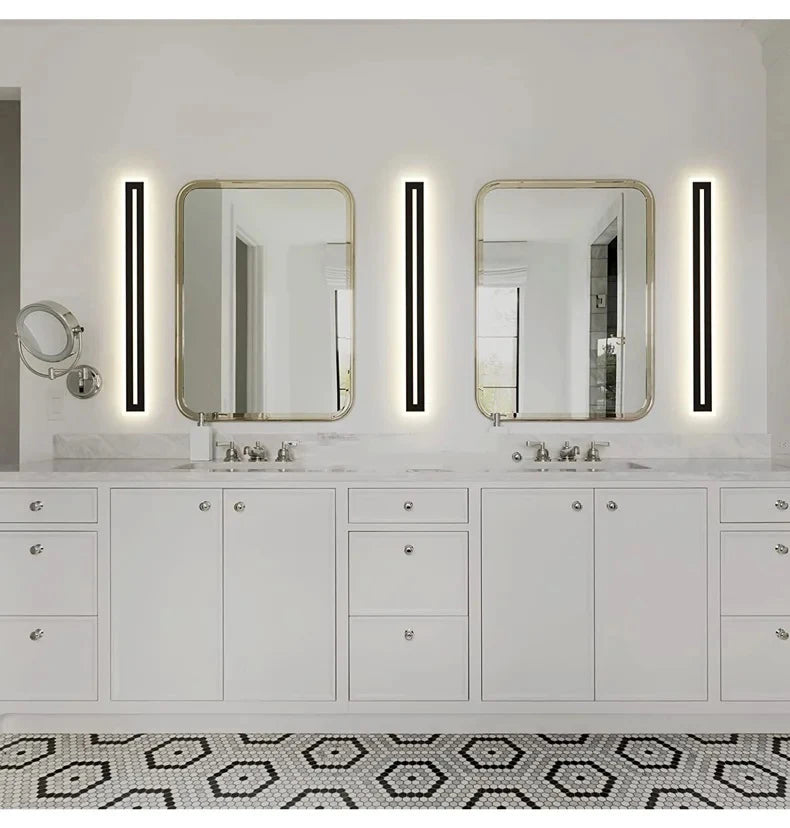 Rectangle Aluminium Noir et Blanc Minimaliste — Lumio