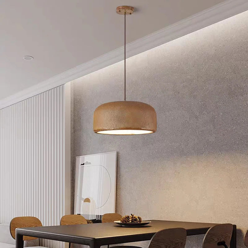 Suspension Cylindre Tissu Blanc Minimaliste Design - Chambre Salon Cuisine — Fulgor