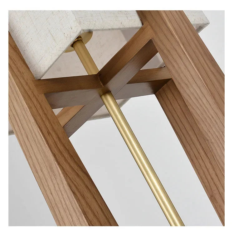 Lampadaire Géométrique Bois Naturel Minimaliste Design - Salon Bureau Chambre — Hexo