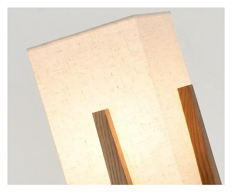 Lampadaire Géométrique Bois Naturel Minimaliste Design - Salon Bureau Chambre — Hexo