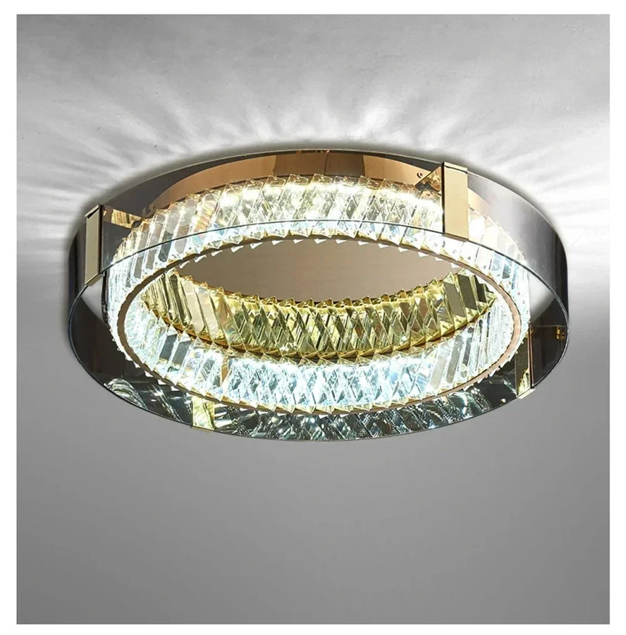 Nexo Anneau Cristal et Métal Chromé Éclatant