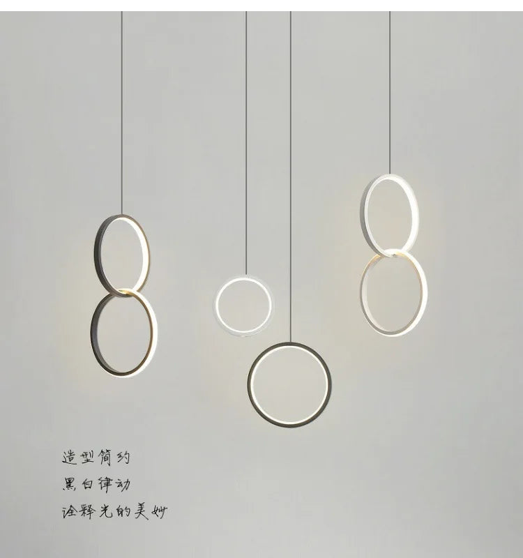 Yuki Anneaux Métal Noir et Blanc Minimaliste