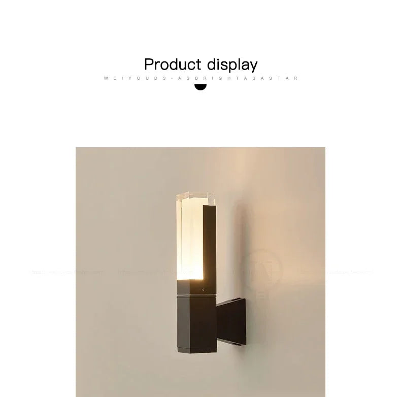 Cylindre Verre Transparent et Métal Noir — Lumio