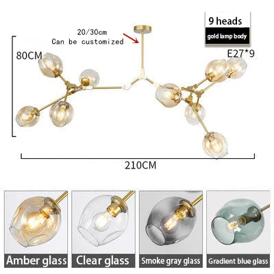 Giada Branches Verre Fumé et Laiton Doré