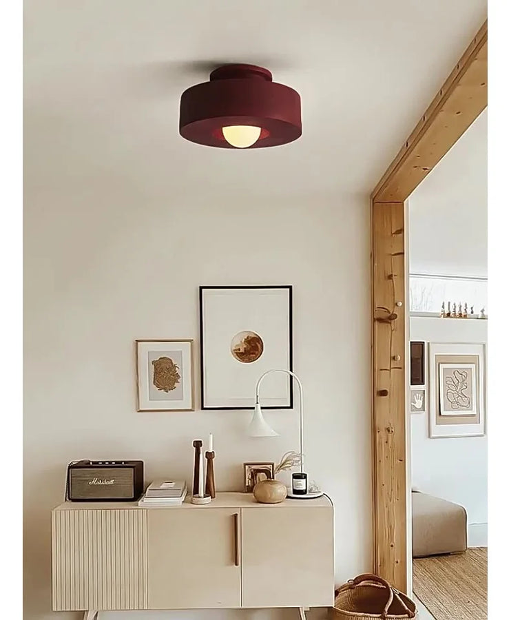 Lund Cylindre Tissu Bordeaux Minimaliste