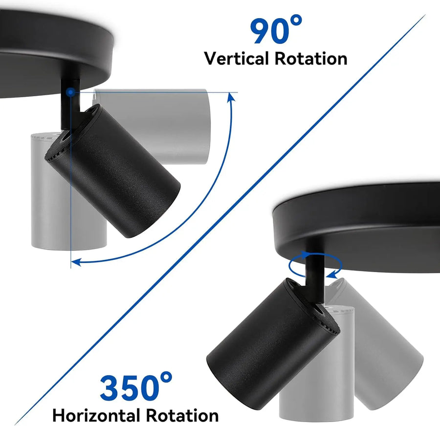 Suspension Rail Cylindres Acier Noir Mat Minimaliste Design - Chambre Salon Cuisine — Réglette