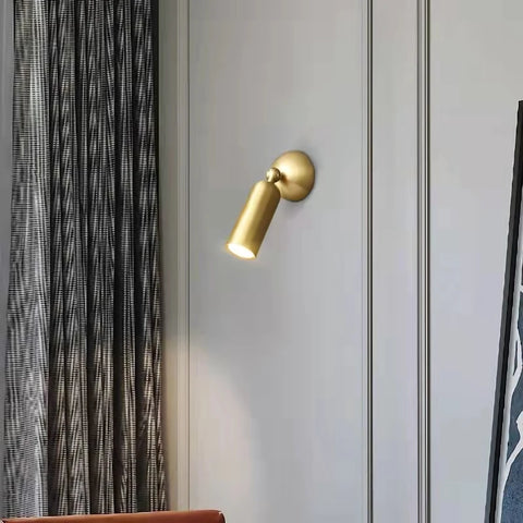 Applique Murale Cylindre Laiton Doré Minimaliste Design Moderne Dorée - Chambre Salle de Bain Salon — Sono