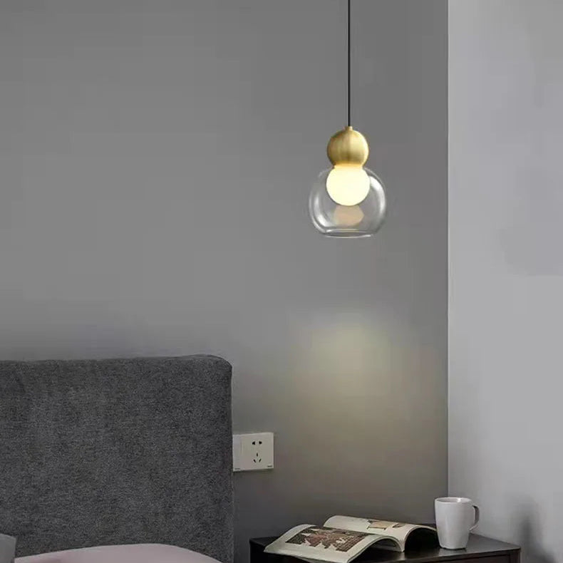 Suspension Cylindre Verre Fumé et Métal Noir - Chambre Salon Cuisine — Denebola