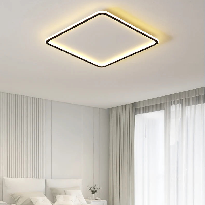 Plafonnier Anneau Métal Noir Minimaliste Design Moderne - Salle de Bain Salon Chambre — Aureo