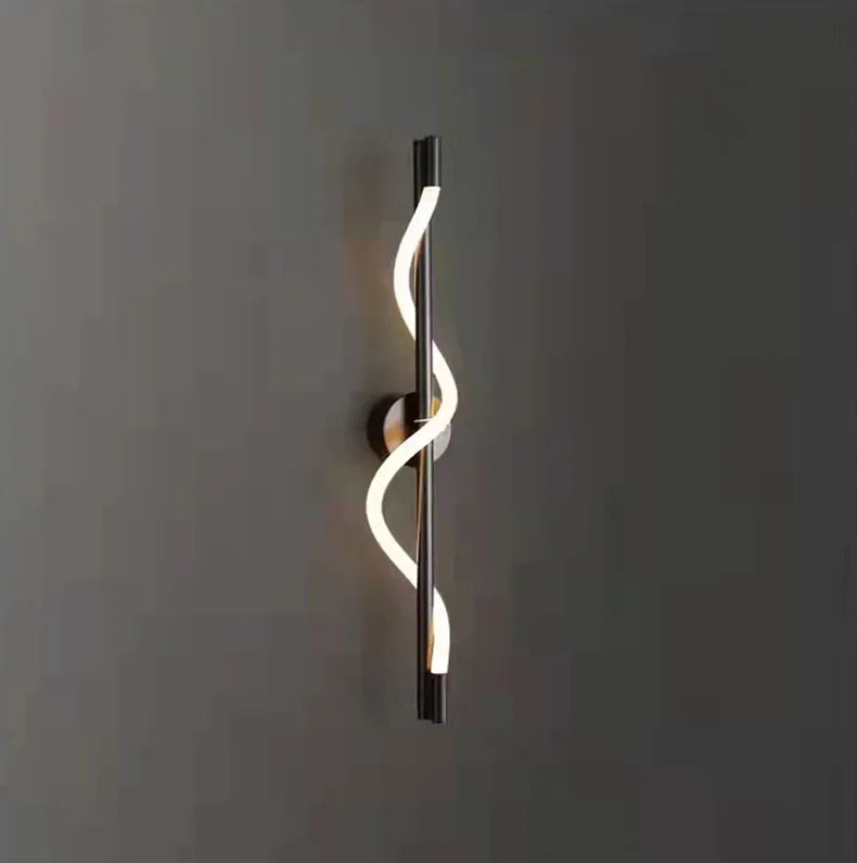 Applique Murale Anneaux Verre Transparent et Métal Noir Noire Ronde - Chambre Salle de Bain Salon — Horos