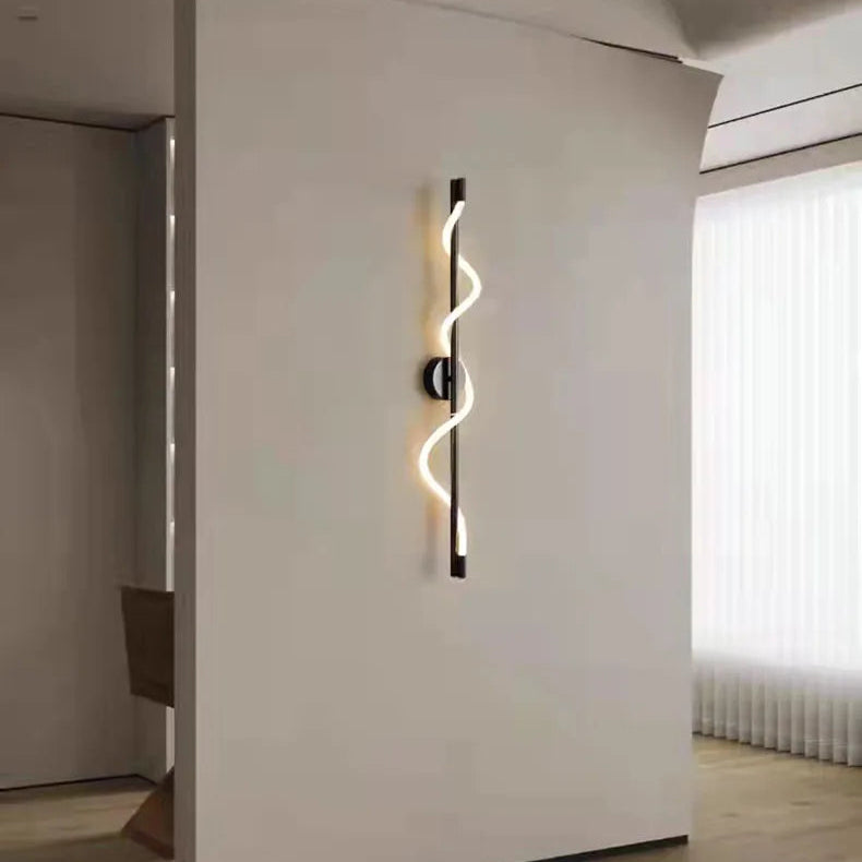 Applique Murale Anneaux Verre Transparent et Métal Noir Noire Ronde - Chambre Salle de Bain Salon — Horos