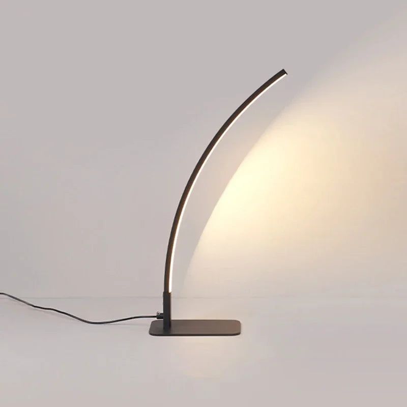 Lampe de Table Arche Aluminium Blanc Minimaliste Design - Chambre Bureau Salon — Arceau