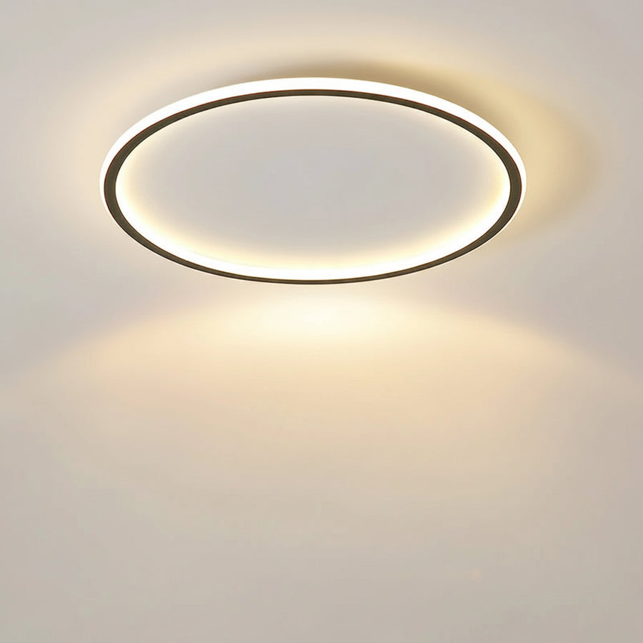 Plafonnier Anneau Métal Noir Minimaliste Design Moderne - Salle de Bain Salon Chambre — Aureo