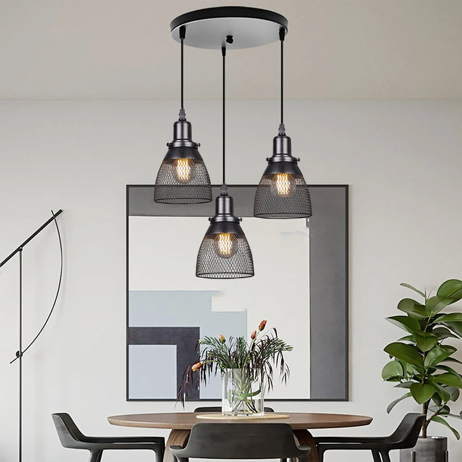 Suspension Cage Métal Noir Industriel Vintage - Cuisine Salon Bureau — Treillis