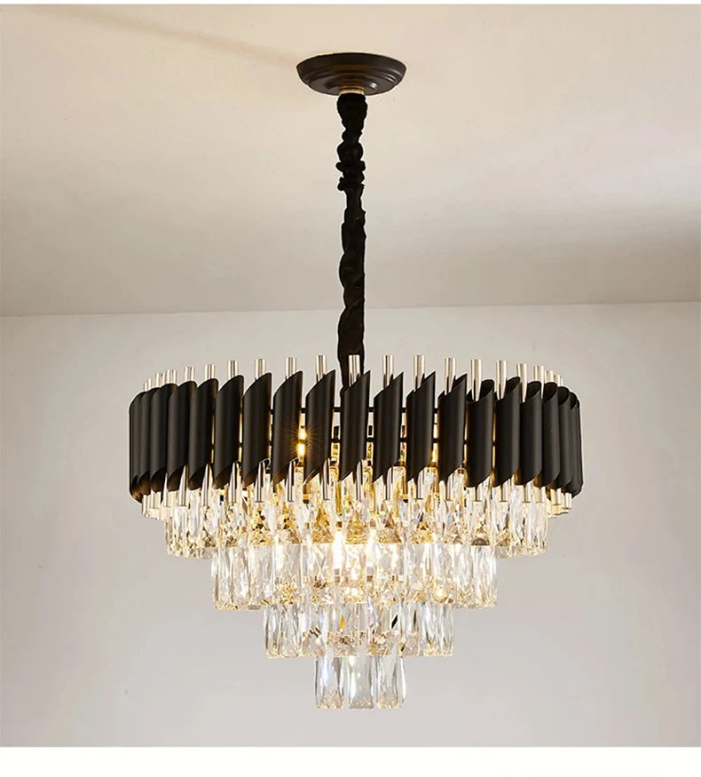 Luísa Cascade Cristal et Métal Doré Art Déco