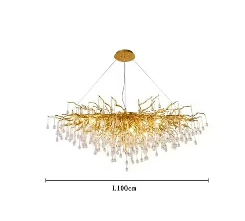 Randi Cascade Cristal et Métal Doré Luxueux