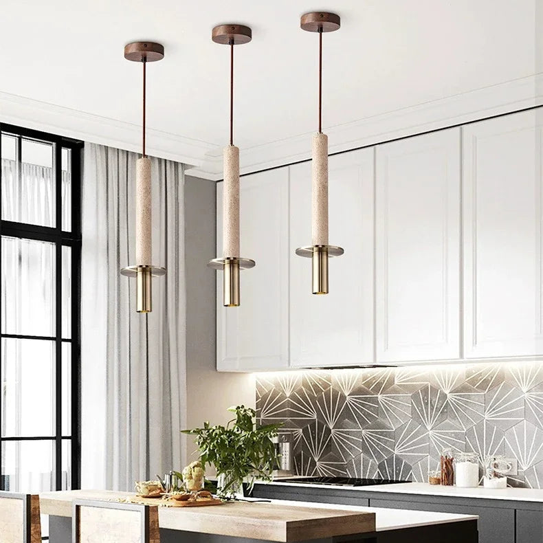 Suspension Cylindre Acier Noir Mat Minimaliste Design - Chambre Salon Cuisine — Vivace