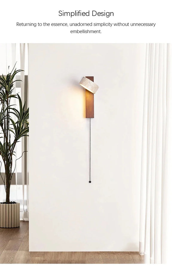 Estrella Cylindre Béton Brut et Bois Naturel