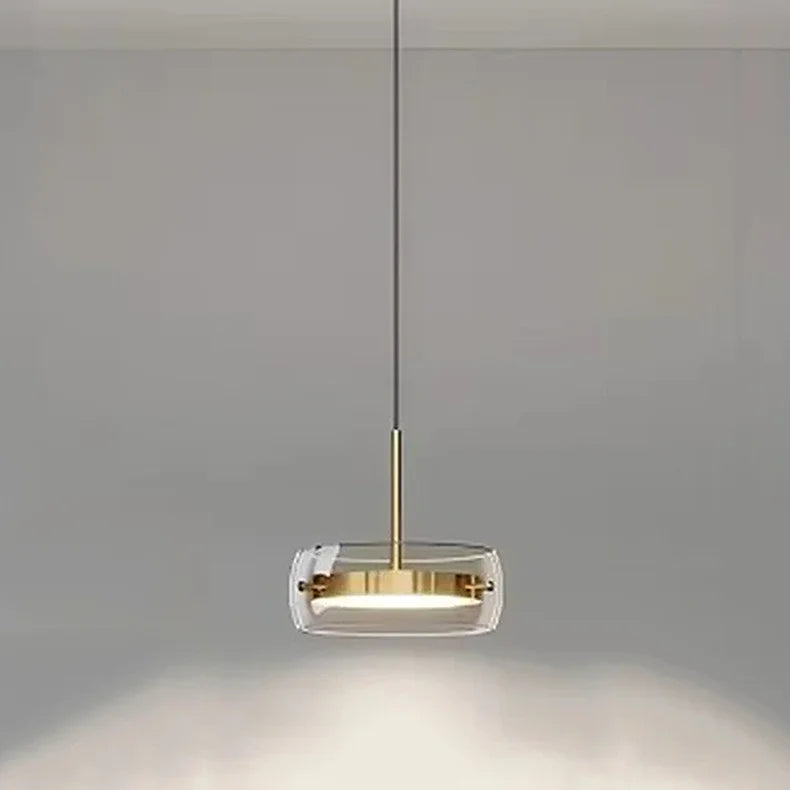 Anatole Anneaux Verre Transparent et Laiton Doré