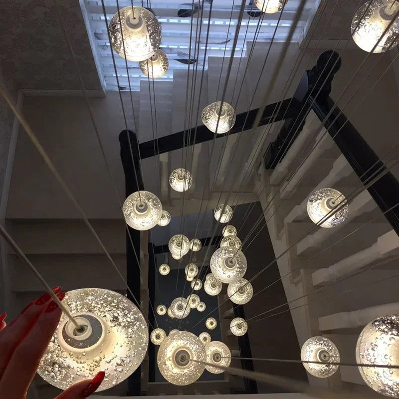 Agnes Bulles Verre Transparent et Laiton Épuré
