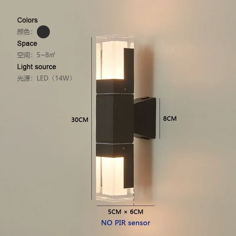 Cylindre Verre Transparent et Métal Noir — Lumio