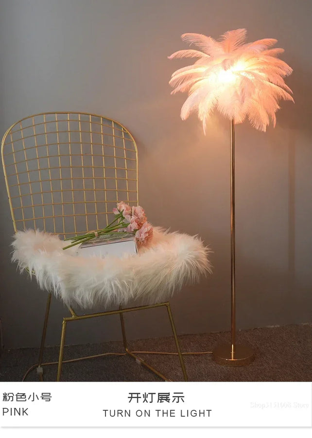 Lumis233 Plumes Rose Poudré Style Nordique