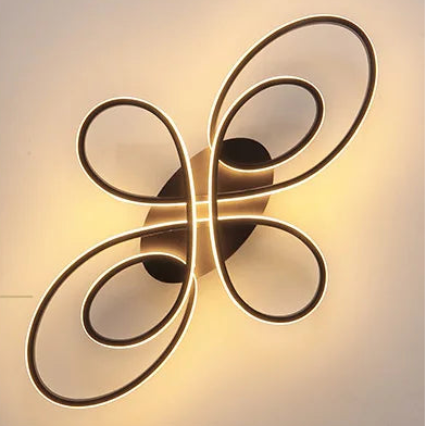 Plafonnier Anneaux Métal Noir et Blanc Contemporain Design Moderne - Salle de Bain Salon Chambre — Mizar