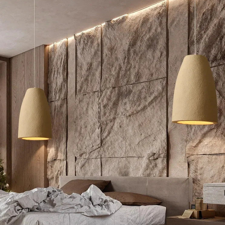Suspension Cylindre Céramique Beige Minimaliste Design - Chambre Salon Cuisine — Colonne