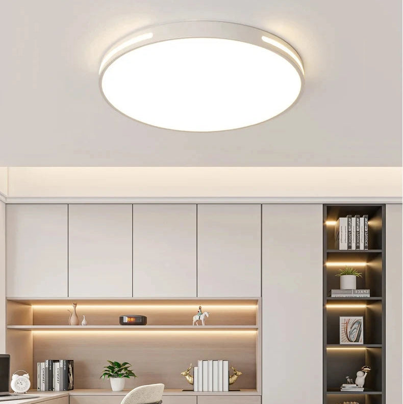 Plafonnier Disque Métal Noir et Blanc Minimaliste Design Moderne - Salle de Bain Salon Chambre — Orbis