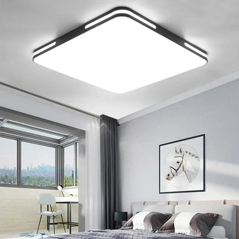 Plafonnier Disque Métal Noir et Blanc Minimaliste Design Moderne - Salle de Bain Salon Chambre — Orbis
