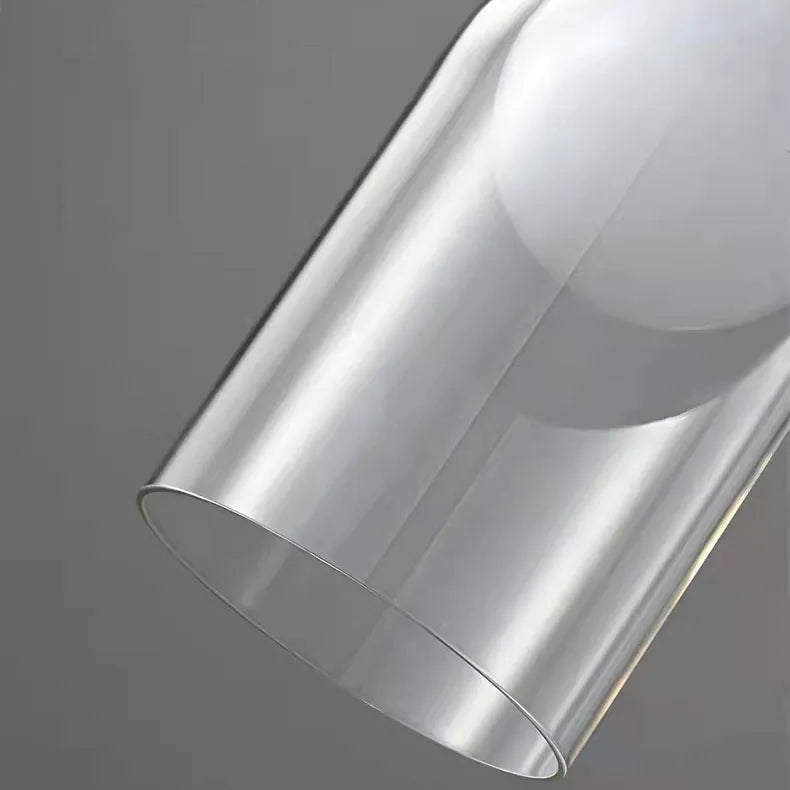 Suspension Cylindre Verre Fumé et Métal Noir - Chambre Salon Cuisine — Denebola