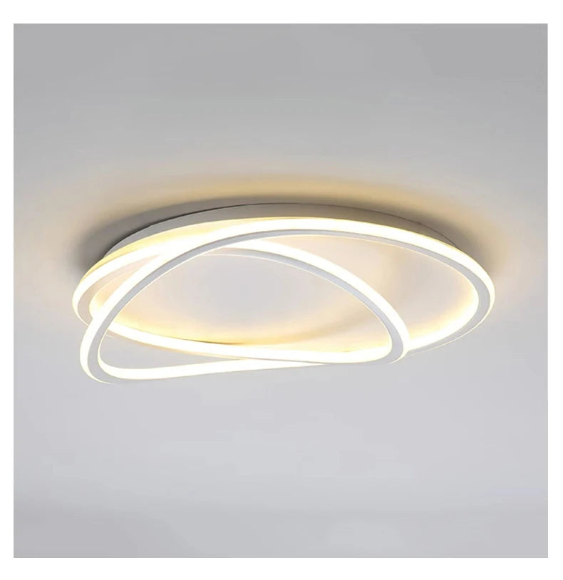 Plafonnier Anneaux Métal Blanc Minimaliste Design Moderne - Salle de Bain Salon Chambre — Maestral