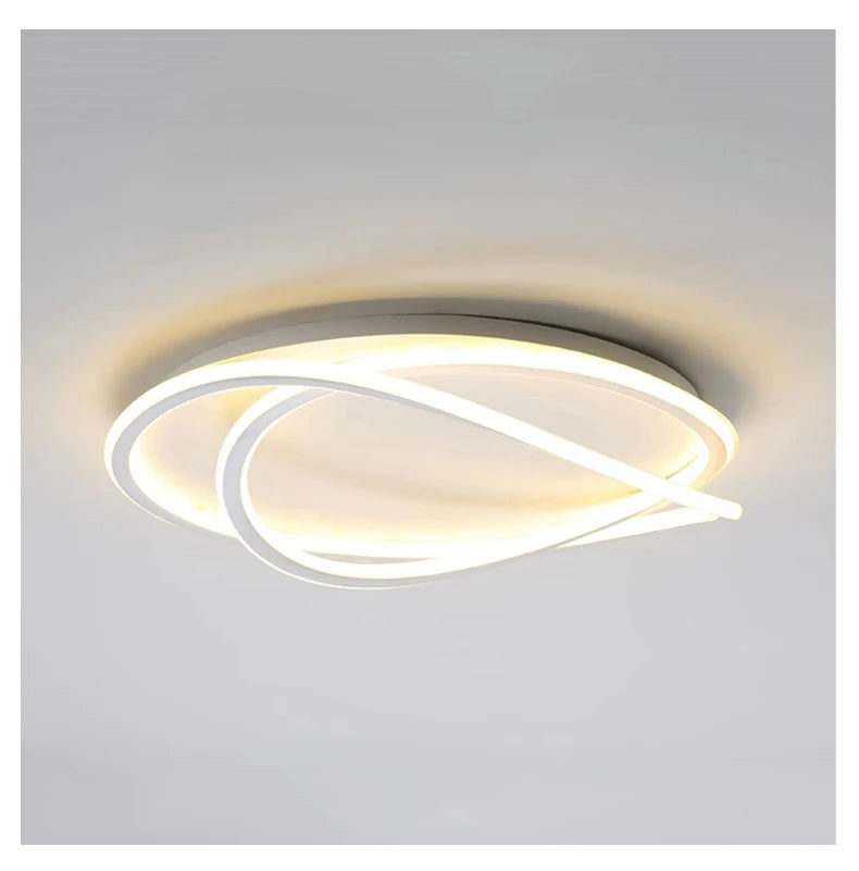 Plafonnier Anneaux Métal Blanc Minimaliste Design Moderne - Salle de Bain Salon Chambre — Maestral