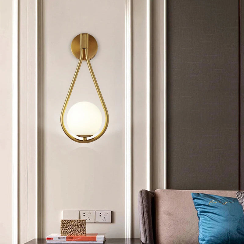 Applique Murale Goutte Métal Noir et Laiton Brillant Noire - Chambre Salon Salle de Bain — Ekua