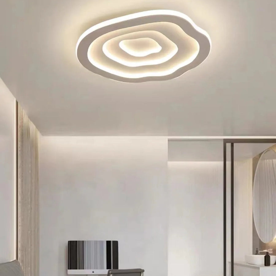 Plafonnier Anneaux Métal Noir et Blanc Épuré Design Moderne - Salle de Bain Salon Chambre — Ritmeo