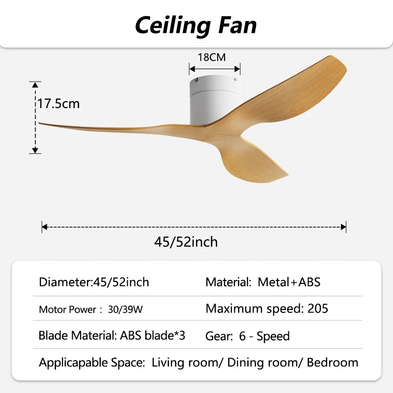 Ventilateur de Plafond Moderne 3 Pales avec Éclairage